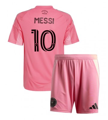 Inter Miami Lionel Messi #10 Hjemmebanetrøje Børn 2025-26 Kortærmet (+ Korte bukser)